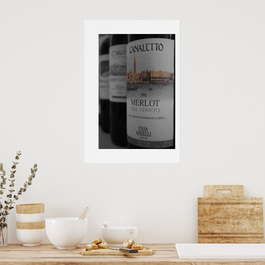 Poster Bouteilles à vin (toile) (Cuisine)