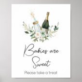 Poster Bouteilles Baby shower Les bébés sont doux (Devant)