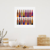Poster bouteilles de bière couleur (Cuisine)
