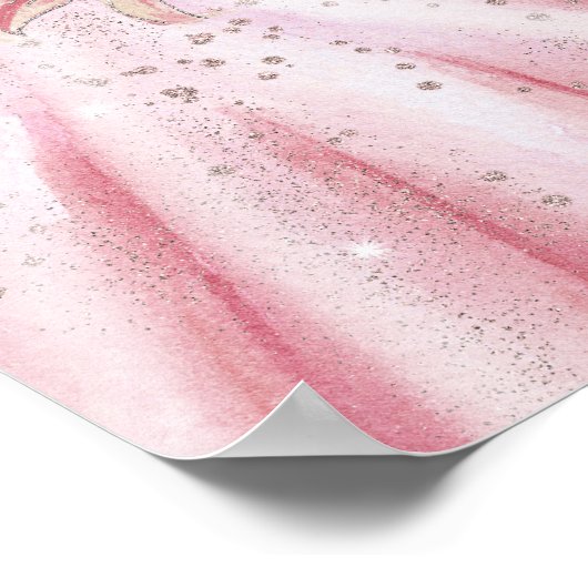 Poster Bouteilles de crème arc rose robe Quinceanera bien (Coin)