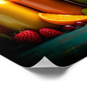 Poster Bouteilles de fruits frais et jus de légumes. (Coin)