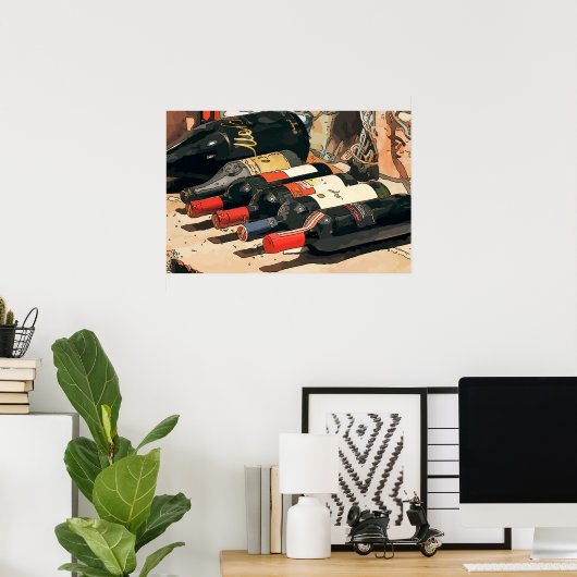 Poster bouteilles de vin (Bureau à domicile)