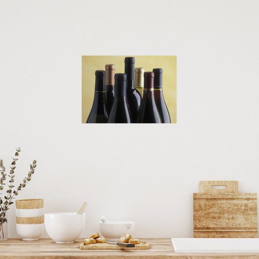 Poster bouteilles de vin (Cuisine)