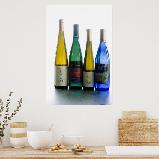 Poster bouteilles de vin (Cuisine)