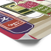 Poster Bouteilles de vin avec lunettes de vin sur table (Coin)