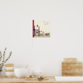 Poster Bouteilles de vin avec lunettes de vin sur table (Cuisine)