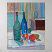 Poster Bouteilles et Oranges bleues et vertes | Spencer G (Devant)