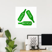 Poster Bouteilles formant l'icône de recyclage (Bureau à domicile)