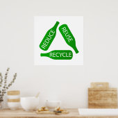 Poster Bouteilles formant l'icône de recyclage (Cuisine)