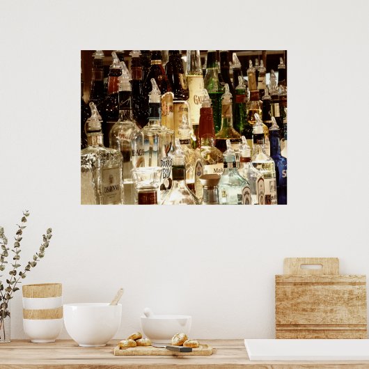 Poster Bouteilles Liquor (Cuisine)