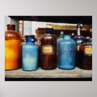 Bouteilles orange, Brown et bleue