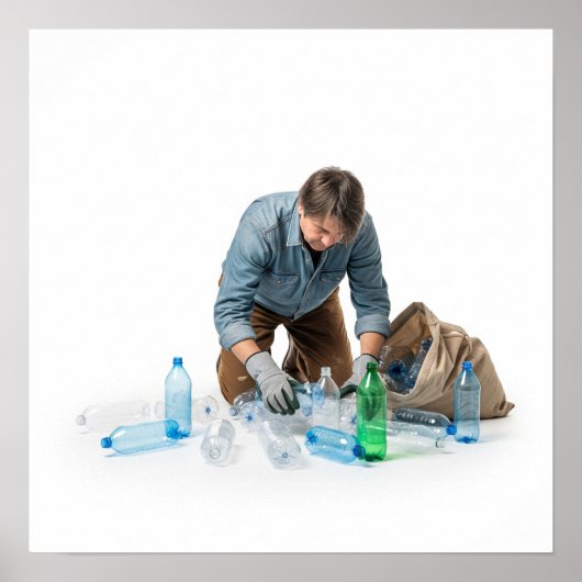 Poster Bouteilles pour la conception du recyclage (Devant)
