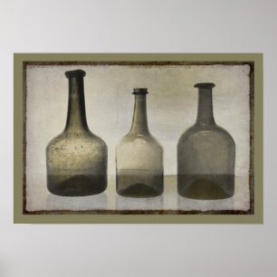 Poster Bouteilles rustiques Encore Vie Art