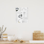 Poster Bouteilles, tasses et boîtes en aluminium en plast (Cuisine)