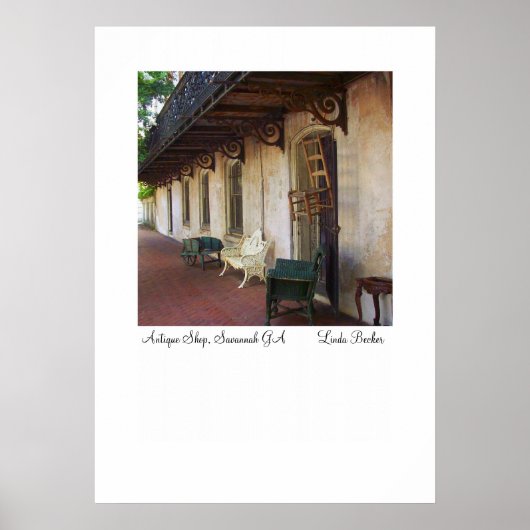Poster Boutique d'antiquités à Savannah GA (Devant)