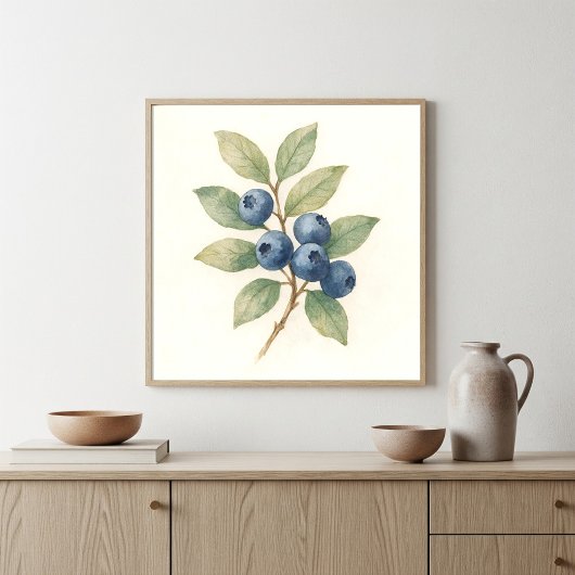 Poster Boutique d'aquarelle Blueberries