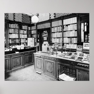 Poster Boutique de cigares, 1895. Photo vintage