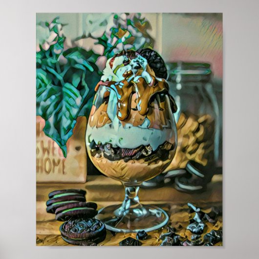Poster Boutique de crème glacée au chocolat fondu (Devant)