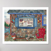 Poster Boutique de crème glacée côtière Aquarelle (Devant)