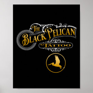 Poster Boutique de tatouage Pélican Noir