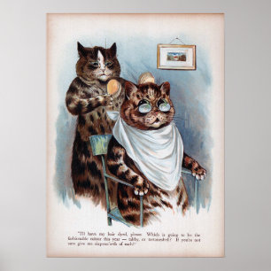 Poster Boutique de teinture pour poils de chat, Louis Wai