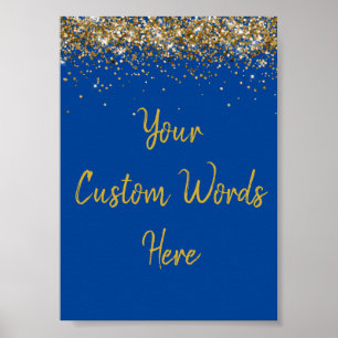 Poster Boutique photo personnalisée Cobalt Blue Gold Anni