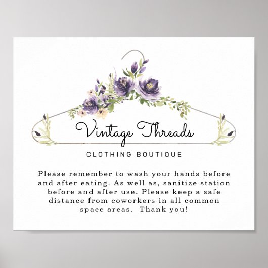 Poster Boutique Vêtements Couverture Sécurité Salle de pe (Devant)