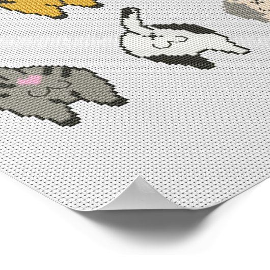 Poster Bouton de chat amusant (Coin)