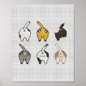 Poster Bouton de chat amusant (Devant)