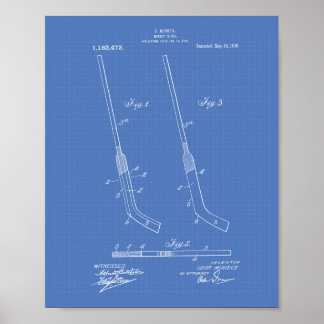 Poster Bouton de hockey 1916 Art breveté - Plan directeur
