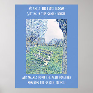 Poster Bouton de jardin bleu ciel d'automne art Abstrait