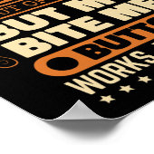 Poster Bouton de morsure fonctionne conception de kickbox (Coin)