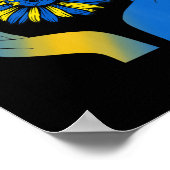 Poster Bouton de tournesol à la main ukrainien Drapeau so (Coin)