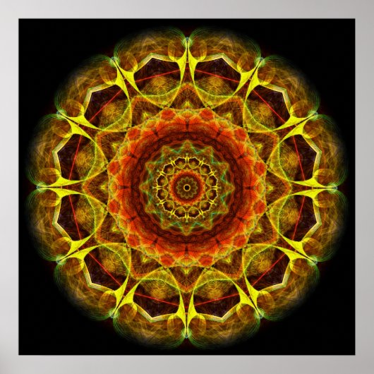 Poster Bouton d'or Mandala (Devant)