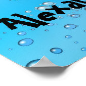 Poster Bouton en caoutchouc mignon / Bulles bleues (Coin)