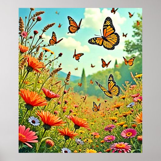 Poster Bouton Fleur sauvage vibre Joy Design (Devant)