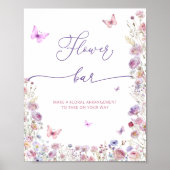 Poster Bouton rose violet Fleur sauvage barre de fleurs (Devant)