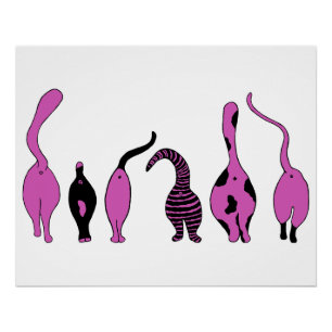 Poster Boutons de chat violet