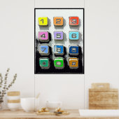 Poster boutons de téléphone colorés (Cuisine)