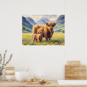 Poster Boutons de vache et de veau Highland (Cuisine)