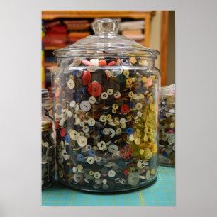 Poster Boutons vintages dans un pot