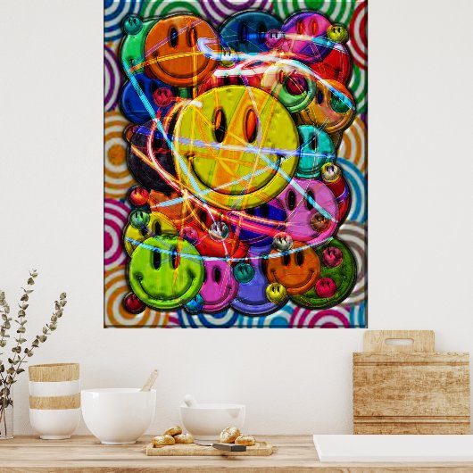 Poster Boutons visage Conception abstraite (Cuisine)