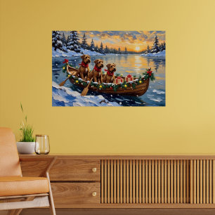 Poster Bouvier des Flandres Bateau de Noël Vacances