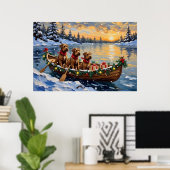 Poster Bouvier des Flandres Christmas Boat Holiday (Bureau à domicile)