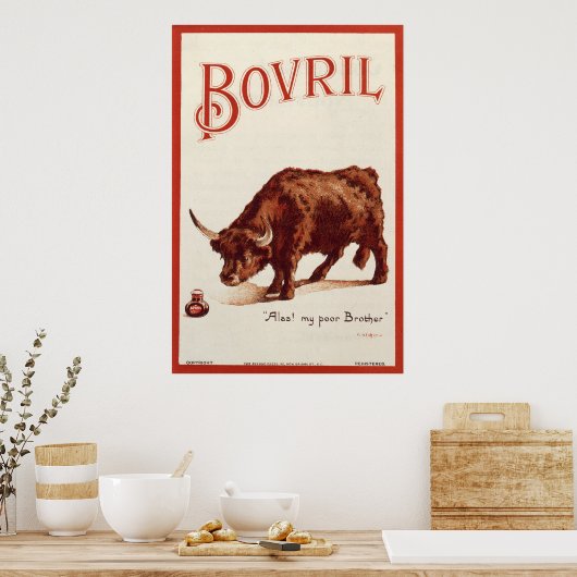 Poster Bovril Bull, 1900 (Cuisine)