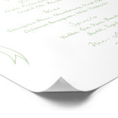 Poster Bow à main blanche et verte bar Mariage Boisson (Coin)