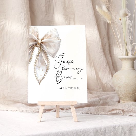 Poster Bow and Pearl Baby shower Bow Bow Books for Baby