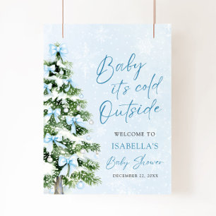 Poster Bow Baby It's Cold Outside Baby shower Welcome