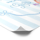 Poster Bow bleu Livres et cadeaux fantaisie floral (Coin)