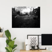 Poster Bow Bridge, noir et blanc, Central Park, NYC (Bureau à domicile)